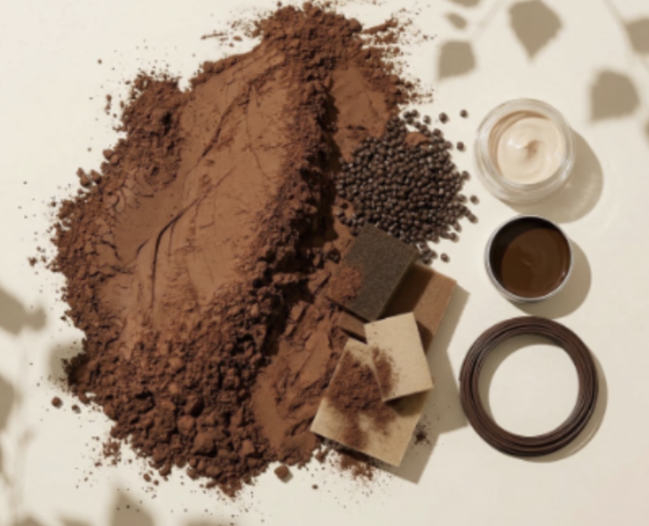 Lignin product family — powder, pellets, foams, resin and filament — the tangible outputs of a lignin-first biorefinery.