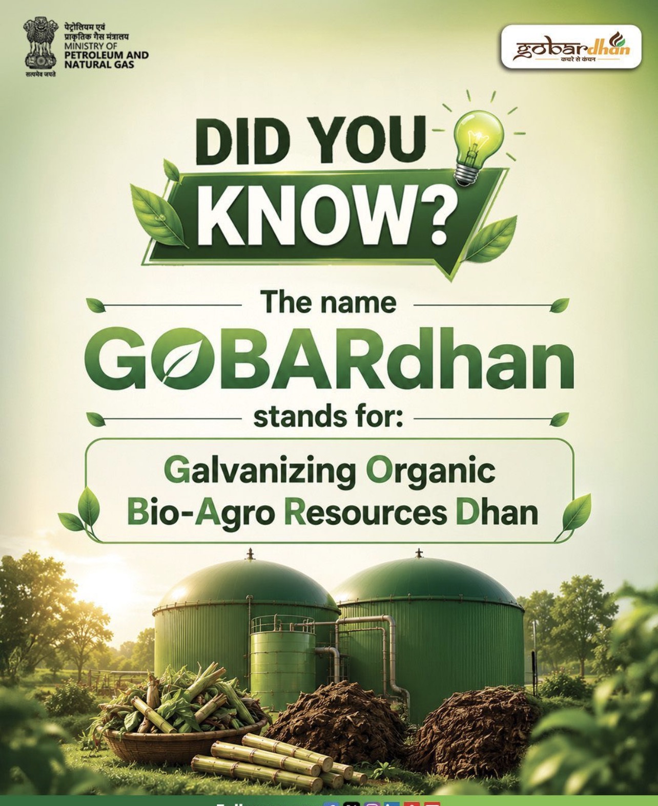 GOBARdhan stands for Galvanizing Organic Bio-Agro Resources Dhan — Ministry of Petroleum and Natural Gas poster