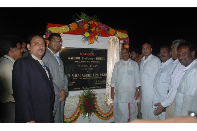Bhoomi Puja with Hon'ble Chief Minister Y. S. Rajasekhara Reddy at Naturol BioEnergy Ltd