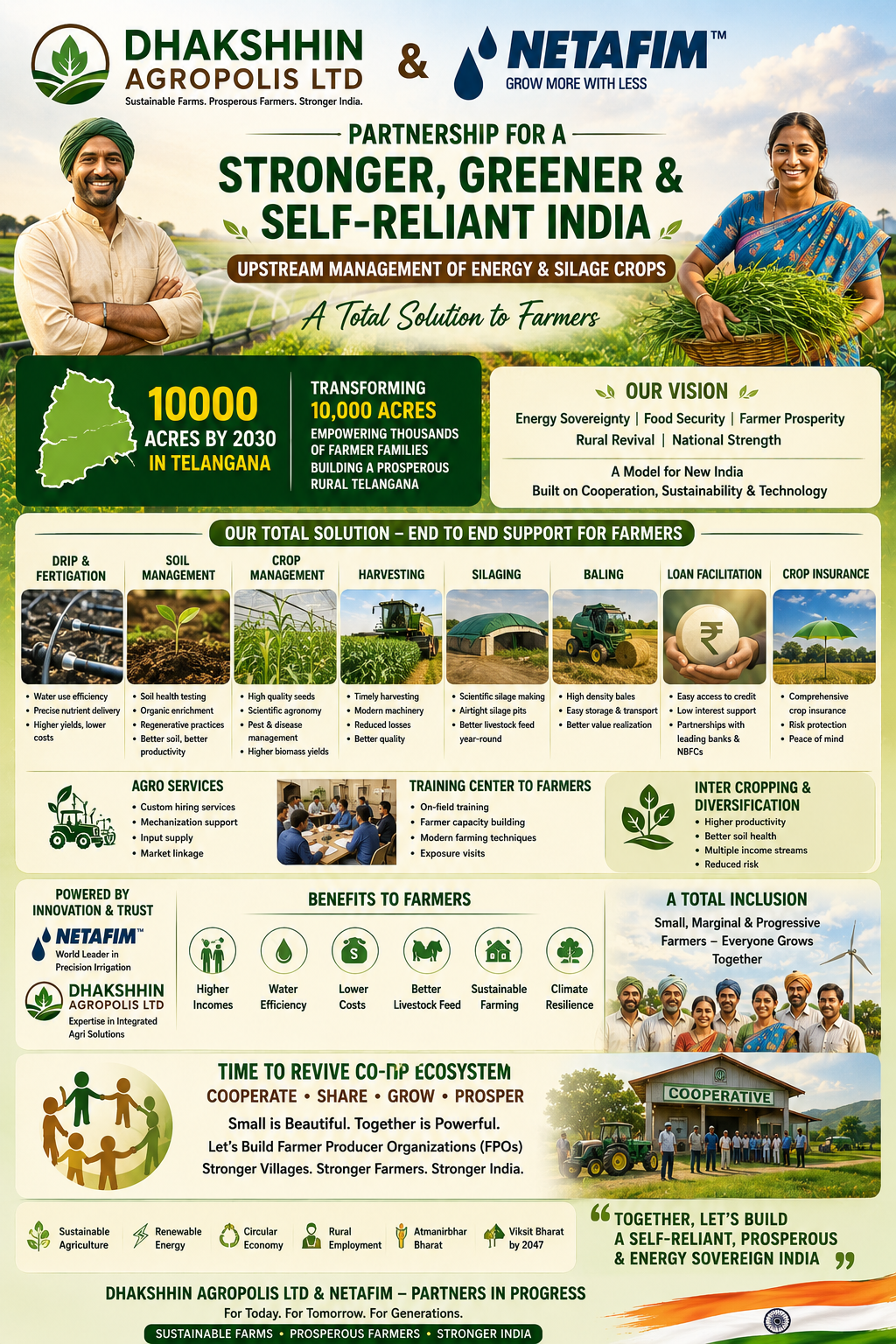 Dhakshhin Agropolis & Netafim partnership infographic