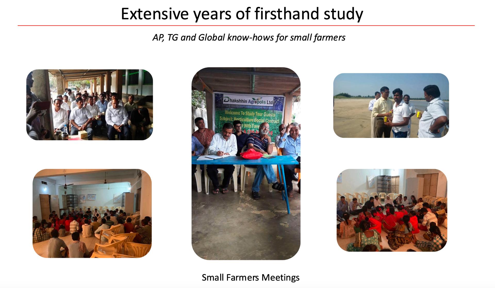 Small farmers meetings in Andhra Pradesh and Telangana — Dhakshhin Agropolis horticulture social contract