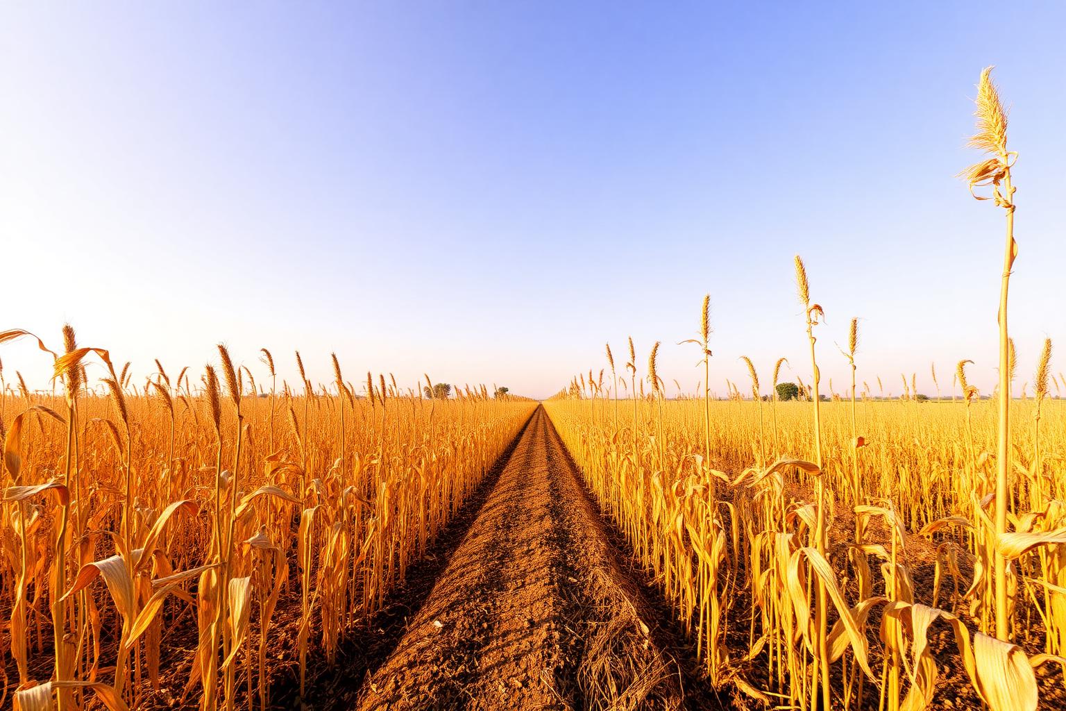 Maize stover field in rural India after harvest — biomass energy crop